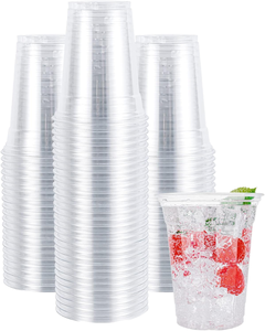 Vente en gros de gobelets en plastique transparent jetables personnalisés avec logo imprimé, avec couvercle, pour boissons froides, bière, café - Product Image 2