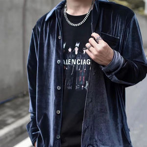 <span class=keywords><strong>Camicia</strong></span> da <span class=keywords><strong>uomo</strong></span> lunga in flanella di flanella Casual stile personalizzato stile nazionale ricamato a maniche lunghe - Product Image 5