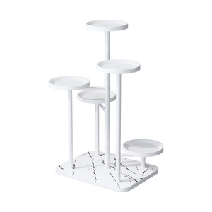 Support à fleurs en métal pour intérieur, balcon, sur pied, à trois niveaux, blanc et noir, décoration pour la maison et le bureau - Product Image 5