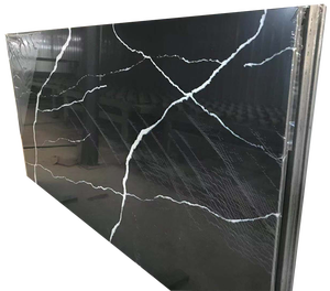 Tấm Thạch Anh Mặt Bàn Kích Thước Lớn Nhất Marquina Màu Đen 3200X1600X20 Mm Tấm Thạch Anh Việt Nam - Product Image 1