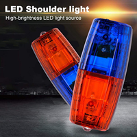 Luz de Tráfico LED de Patrulla de Alta Visibilidad con Carga USB, Luz Estroboscópica LED Duradera Roja y Azul, Linterna de Advertencia para Hombro