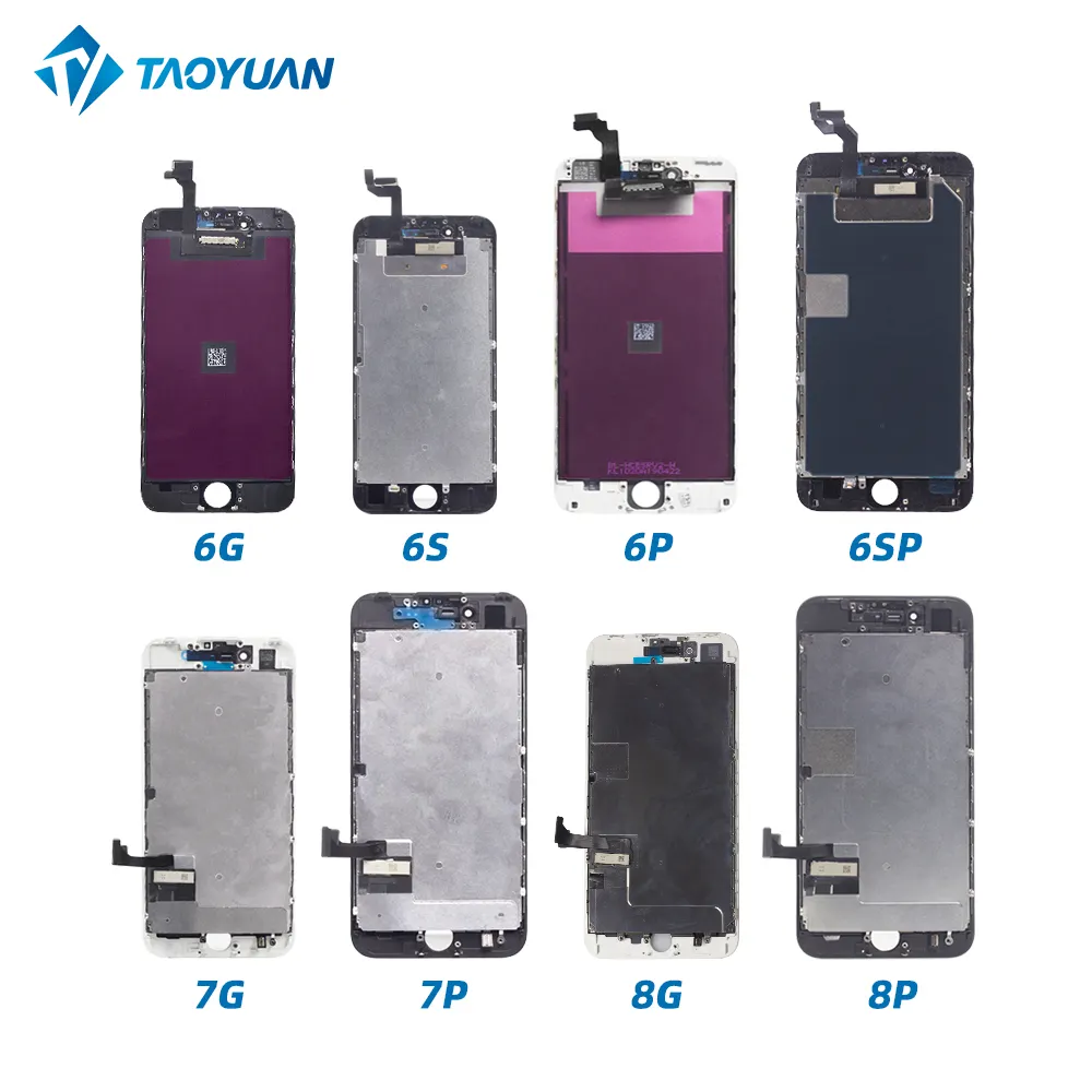 Taoyuan Layar Lcd Telepon Seluler Grosir untuk Iphone 6 6S Plus 6Plus 7 8 Plus, Pengganti Lcd Tampilan Perbaikan Ponsel untuk Iphone