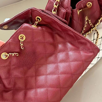 Nouvel Arrivage Sac Fourre-tout Matelassé en Cuir Inspiré des Créateurs avec Cordon de Serrage, Chaîne Dorée Vintage, Grand Sac à Bandoulière pour Femme Quotidien