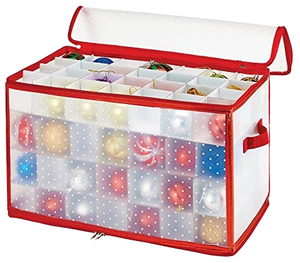 Boîte de rangement rectangulaire pour décorations de Noël Diviseur de conteneurs de Noël pour organiser 64 ornements de fête pour les vacances - Product Image 2