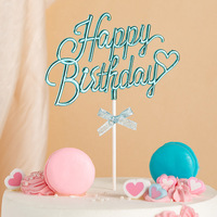 Trendy 3D Englisch Geburtstags torte Topper Insert Dekoration Dessert Tisch Party Plug-In Kunststoff Kuchen Dekorieren Lieferungen
