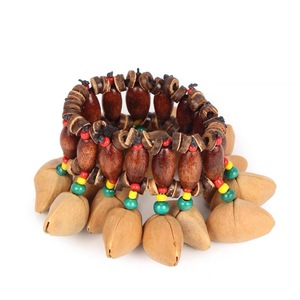 Bracelet artisanal en coquille de noix, style tribal africain, cloche de tambour, cloche à main, djembé, conga, tambourin, bracelet - Product Image 5