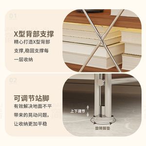 Étagère de rangement multi-niveaux de style japonais, 3 niveaux, durable, pour l'organisation de la maison et du salon - Product Image 2