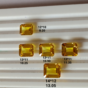 พลอยแซฟไฟร์สีเหลืองเพาะเลี้ยงในห้องปฏิบัติการ ทรงเหลี่ยมมรกต คุณภาพสูง ความใสสูง เจียระไนอย่างประณีต เหมาะสำหรับทำเครื่องประดับ งานฝีมือ - Product Image 3