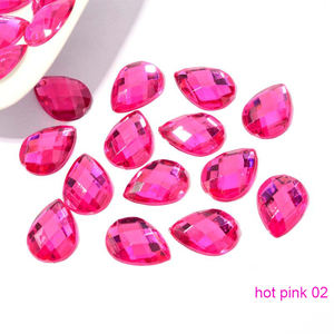 18x13mm dos <span class=keywords><strong>plat</strong></span> larme acrylique strass bleu/rouge/vert cristal gemmes fabrication de bijoux bijoux de fantaisie carte Cosplay-lâche - Product Image 3