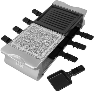Grill de table à <span class=keywords><strong>raclette</strong></span> double avec plaque de cuisson antiadhésive et pierre à cuire - Grill électrique de table de luxe pour 8 personnes - Product Image 3