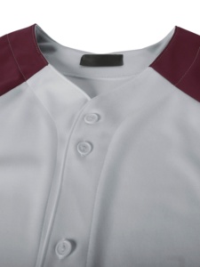 Camiseta de Béisbol para Hombre, Manga Corta, con Botones, Color Gris y Marrón, Bloques de Color, Absorbe la Humedad, Ropa Deportiva, Corte Regular - Product Image 3