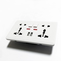Prise d'Alimentation Delviz, Commande à Bouton-Poussoir, Indicateur LED, Prises de Port Chargeur USB, Double Prise Murale USB Universelle
