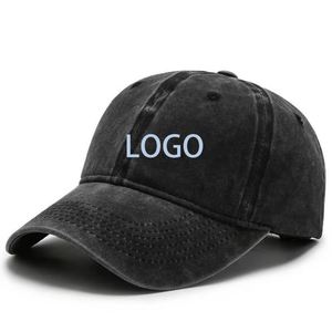 Casquette de baseball brodée personnalisée, style rétro, visière bec de canard, 100 % coton pur, cadeau promotionnel pour entreprise, style denim - Product Image 1
