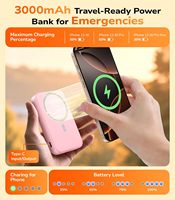 2-in-1 Reise-Spiegel mit Licht 3000mAh Typ-C Li-Polymer-Akku Magnetische Powerbank Kompakter Spiegel für Handtaschen 3 Farblichter