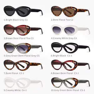 Men 2024 Vintage Cateye Sunglasses Custom Y2k Acetate Eyeglasses Punk Lentes De Sol Sunglasses Women