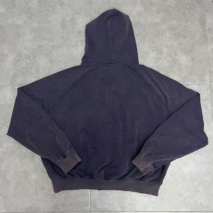 Felpe <span class=keywords><strong>con</strong></span> Cappuccio in Cotone Felpato Effetto Acid Wash, Vestibilità Ampia, Logo Ricamato Bianco, Felpe <span class=keywords><strong>con</strong></span> <span class=keywords><strong>Zip</strong></span> per Uomo - Product Image 2