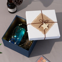 Boîte à bijoux à couvercle coulissant personnalisée bleu ciel grande capacité, gaufrage, matériaux recyclés, couleur personnalisée - Cadeau d'affaires
