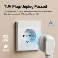 Enchufe Schuko Alemán Certificado por TUV, 16A 250V, 30 Años de Garantía, Interruptor de Pared de PC Ignífugo V0, Tomas de Corriente Eléctricas