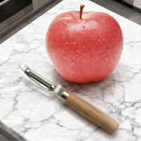 Groente- en fruit schiller met houten handvat, roestvrijstalen mes, ergonomisch keukengereedschap