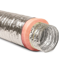 R6 R8 système cvc climatisation feuille d'aluminium conduit flexible isolé en fibre de verre
