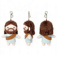 Porte-clés en peluche personnalisé Jésus, vente en gros, breloque de sac religieuse chrétienne, jouet en peluche doux et mignon pour enfants, cadeau de Noël