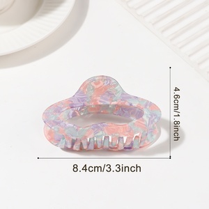 RTS-2 Pinza de Pelo de Acrílico Vintage Hecha a Mano con Diseño de Leopardo Carey, Hueca, de 8.4cm, Tipo Nube, Pinza de Tiburón para la Parte Trasera de la Cabeza, Internet - Product Image 6