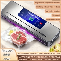 Scelleuse sous vide portable sans fil entièrement automatique, machine de conditionnement alimentaire rechargeable pour la cuisine avec coupe-sac intégré