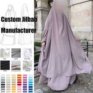 Conjunto de Vestido Abaya Nida Modesto Personalizado con Khimar, Nuevo Diseño Dubai, Ropa Islámica Transpirable para Mujeres Musulmanas, Conjunto de Oración - Product Image 1