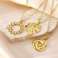 Pendentifs géométriques en or, collier papillon en acier inoxydable de luxe léger, accessoires tendance en gros pour femmes TGXL14740
