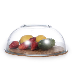 Eco-friendly Meal Prep Airtight Glass Food Bowl <b>Containers</b> Glass Salad Bowl With <b>Bamboo</b> Wooden Lid - Product Image 4