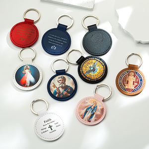 Giveluck Đức Trinh Nữ Maria Công Giáo Da Keychain Thời Trang Và Tùy Chỉnh Cho Tôn Giáo Trang Trí - Product Image 1