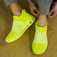 Chaussures à enfiler pour hommes en maille tricotée, légères, respirantes, confortables, avec absorption des chocs et semelle EVA, baskets décontractées d'été