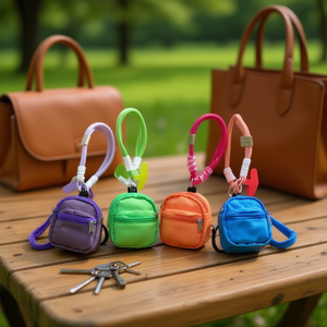 Mini mochila llavero, colgante multicolor de PVC y silicona para llaves y bolsos - Product Image 2