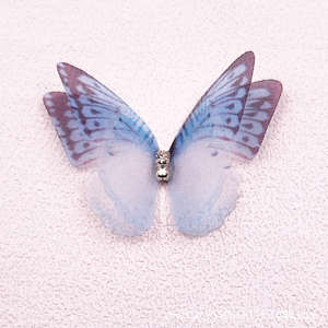 제조업체 직접 판매 나비 헤어 클립 액세서리 더블 레이어 실크 다채로운 패브릭 달콤한 스타일 의류 액세서리 금속 - Product Image 4