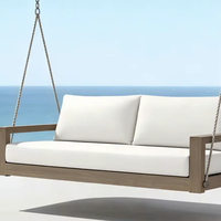 Fauteuils suspendus en teck massif confortables et résistants à l'eau Sigma pour l'extérieur, pour la cour