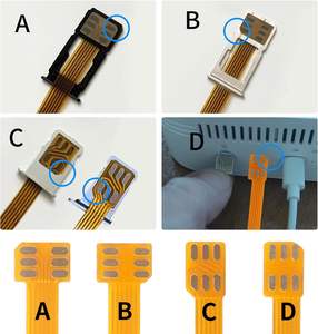 Adaptador y soporte de tarjeta ESIM: ranura de inserción del convertidor de prueba, cable de extensión Nano <span class=keywords><strong>SIM</strong></span> para extender fácilmente las tarjetas en 2 pulgadas (4 piezas) - Product Image 3