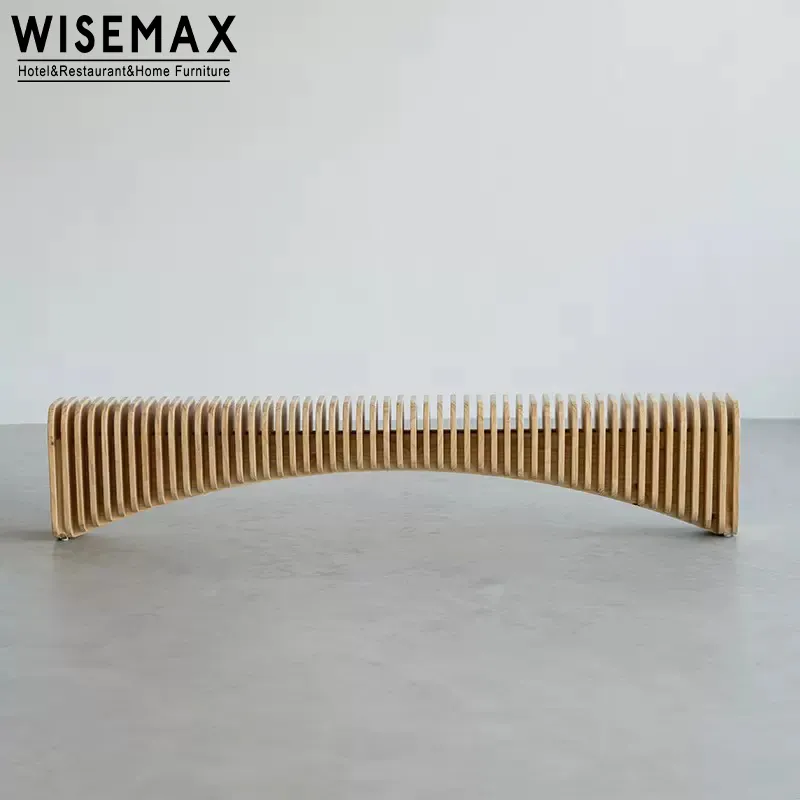 WISEMAX FURNITURE Modern Living Room Long Bench Mall Furniture Creative Design Solid Pine Wood Leisure Long Bench For Entry