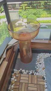 Chine production <span class=keywords><strong>en</strong></span> usine Nouveau Design Transparent Bleu 100% Pur Acrylique Pierre Artificielle Lavabo - Product Image 6