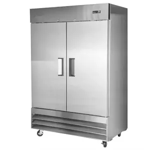 商用酒店厨房设备不锈钢两扇大门冷柜冰箱商用冰箱