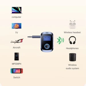 C85 Récepteur-émetteur audio <span class=keywords><strong>Bluetooth</strong></span> 5.4 2-en-1, adaptateur sans fil <span class=keywords><strong>multipoint</strong></span> avec micro, stéréo AUX 3,5 mm pour voiture et TV - Product Image 2