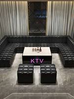Ensemble de bar en bambou personnalisé, canapé KTV, salon karaoké, salle de billard, table basse, design minimaliste moderne en forme de U