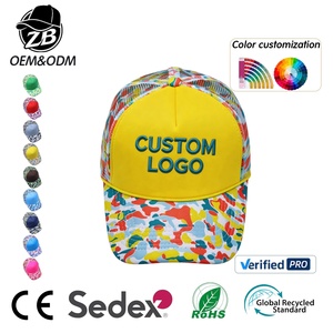 Custom Logo Two Tone Baseball <b>Cap</b> Summer Mesh Rope <b>Cap</b> with Adjustable Snapback Strap Blank Mesh Foam Trucker Hats for Men <b>Women</b> - Product Image 1