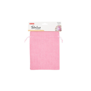 Sacchetto Regalo Ilan Rosa 13x18 Cm in Finta Iuta per Feste - Product Image 1