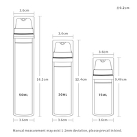 Fournisseurs d'emballages - Flacons pompe sans air de 15 ml, 30 ml, 50 ml, design cylindrique pour les soins de la peau et des cheveux - Shampooing/crème pour le visage PPWR