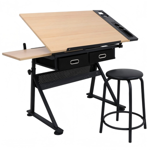 <span class=keywords><strong>Table</strong></span> <span class=keywords><strong>à</strong></span> <span class=keywords><strong>dessin</strong></span> <span class=keywords><strong>inclinable</strong></span> réglable Sinoart <span class=keywords><strong>à</strong></span> 2 tiroirs, <span class=keywords><strong>table</strong></span> en <span class=keywords><strong>bois</strong></span> réglable, <span class=keywords><strong>table</strong></span> <span class=keywords><strong>à</strong></span> <span class=keywords><strong>dessin</strong></span> d'architecture avec tabouret - Product Image 1