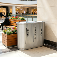Poubelle commerciale à ouverture supérieure en acier inoxydable, grande poubelle intérieure pour restaurants de restauration rapide et centres commerciaux