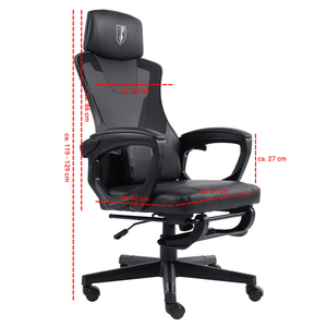 <span class=keywords><strong>เก้าอี้</strong></span>เล่น<span class=keywords><strong>เกม</strong></span>สีดำเต็มตัวปรับได้เก้าอี้เล่นเกมมีกลไกการเอียงที่แข็งแรง - Product Image 6