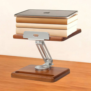 Support pour ordinateur portable et téléphone en bois massif, support pliable haut de gamme pour ordinateur portable avec fonction de levage réglable, support de lecture pour livres électroniques - Product Image 5