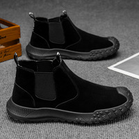 Bottes hautes kaki pour hommes, à lacets, bout rond, embout renforcé, semelle épaisse antidérapante, robustes, décontractées, pour l'extérieur