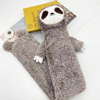Housse de bouteille d'eau chaude, pour enfants, motif paresseux, petit sac long et mignon, couvre-bouteille d'eau chaude en peluche
